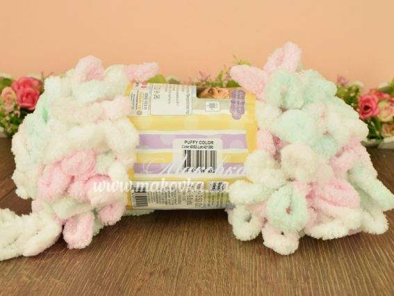 6052 ніжний рожево-біло-салатовий