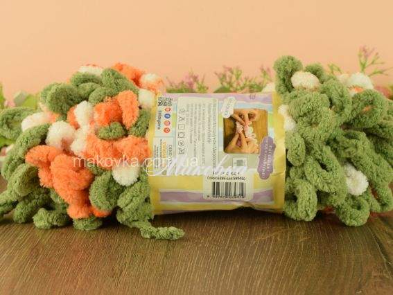 6396 зелений-помаранч-білий