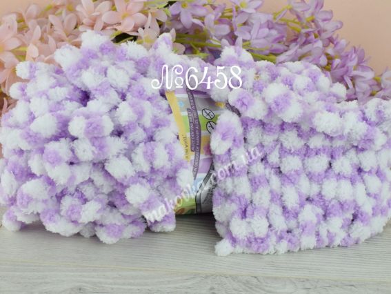 PUFFY color Alize пряжа 6458 бузково-білий