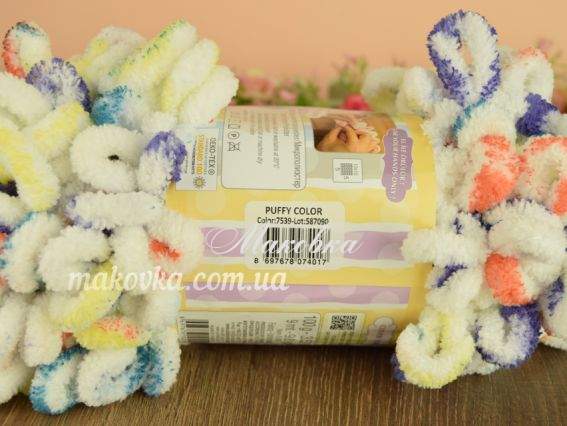 7539 білий з плямами (оранжевий-морс.хвиля-жовтий-фіолет)