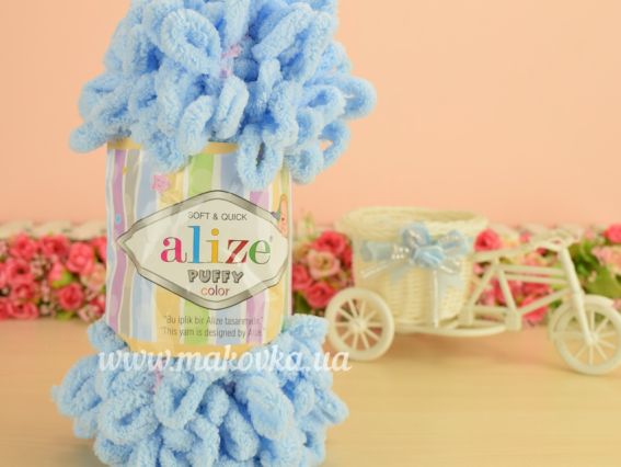 Пряжа для вязания руками Alize PUFFY color (Пафи колор Ализ)