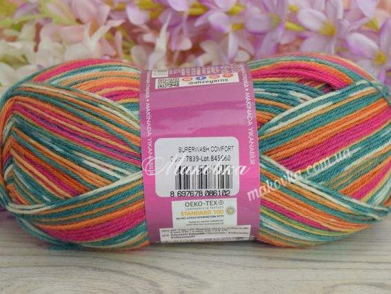 7839 оранж-зелений-малина-молочний