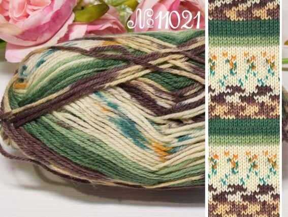 11021 зелений-коричневі-молочний