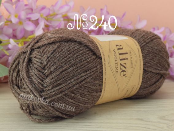 WOOLTIME Alize пряжа 240 какао меланж