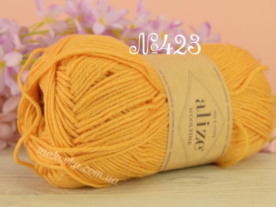 WOOLTIME Alize пряжа 423 жовтий приглушений