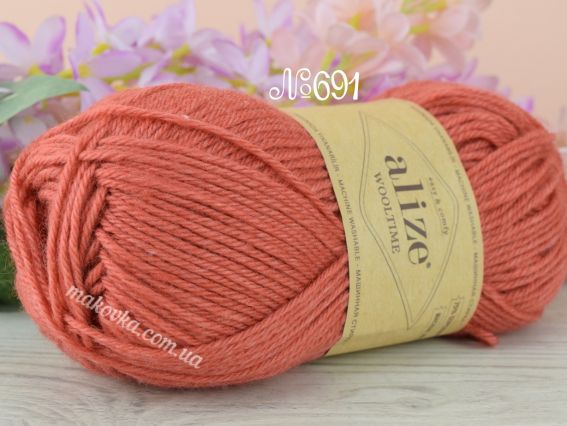 WOOLTIME Alize пряжа 691 корал