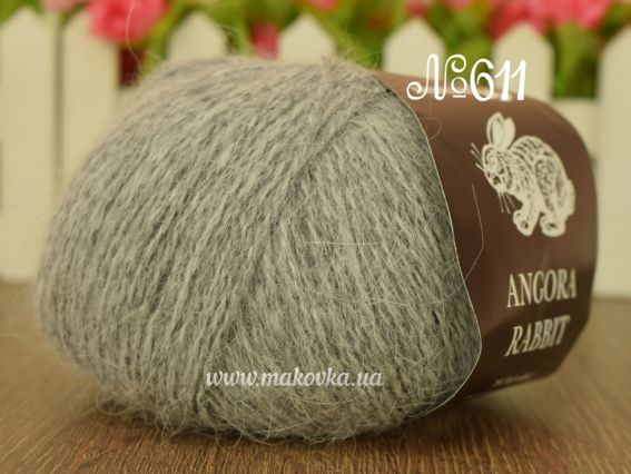 Angora Rabbit Andriano пряжа з пухом кролика 611 серый рябой
