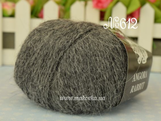 Angora Rabbit Andriano пряжа з пухом кролика 612 темно-серый