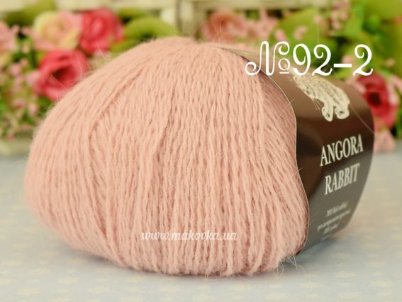 Angora Rabbit Andriano пряжа з пухом кролика 92-2 розово-персиковая пудра