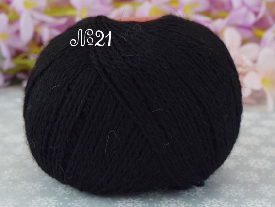 Angora 50% Avanti пряжа з пухом кролика  21 чорний