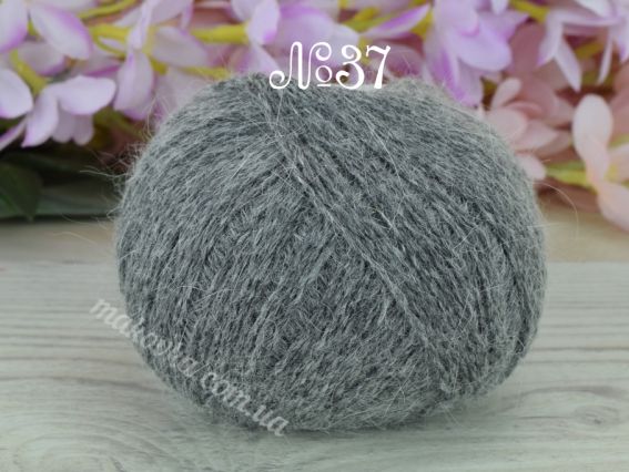 Angora 50% Avanti пряжа з пухом кролика  37 темно-сірий рябий