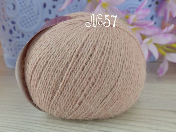 Angora 50% Avanti пряжа з пухом кролика  57 запорошений рожевий