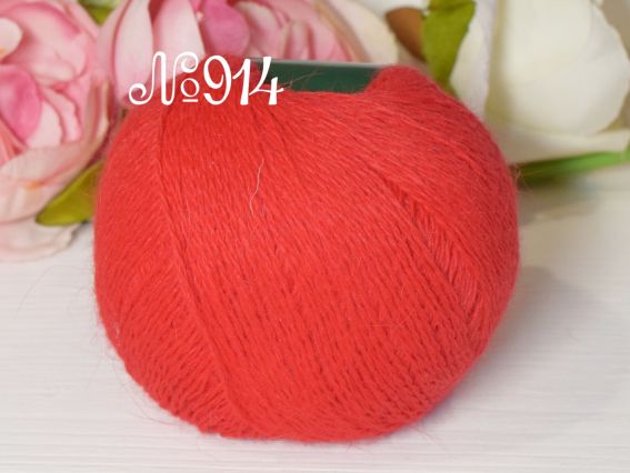 Angora 70% Avanti пряжа з пухом кролика  914 червоний