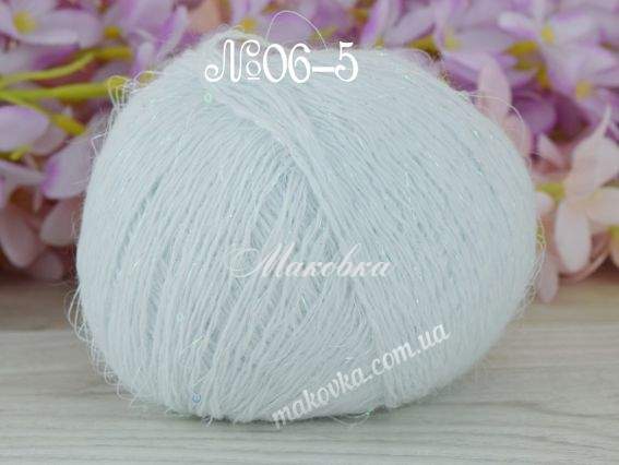 Angora Premium Avanti пряжа з пухом кролика та люрексом 06-5 EF лід (дуже блідий блакитний)