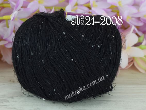 Angora Premium Avanti пряжа з пухом кролика та люрексом 21-2008 EF чорний