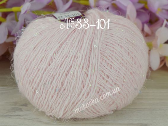 Angora Premium Avanti пряжа з пухом кролика та люрексом 33-101 EF блідо-рожевий + перламутровий люрекс