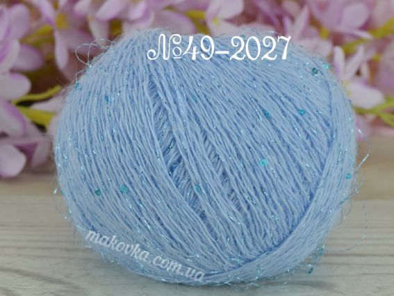 Angora Premium Avanti пряжа з пухом кролика та люрексом 49-2027 EF блакитний