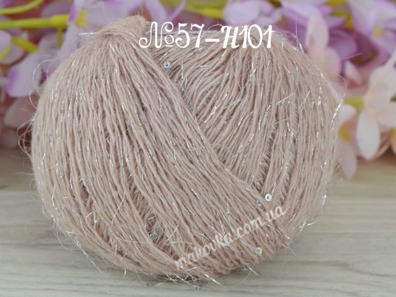 Angora Premium Avanti пряжа з пухом кролика та люрексом 57-H101 EF світлий мокко + срібло