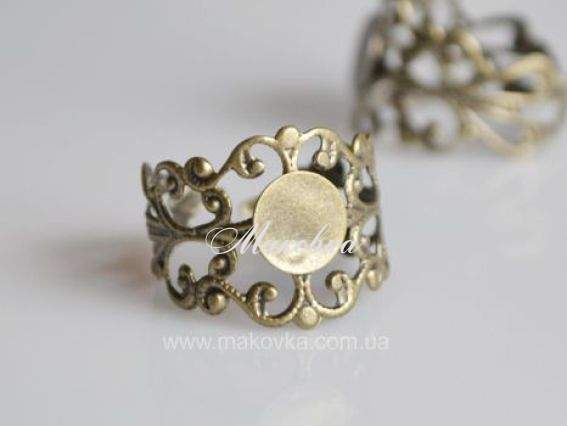 Кольцо № 20 Винтаж филигранно с круглой пластиной 8 мм Кольцо № 20 Винтаж филигранно с круглой пластиной 8 мм