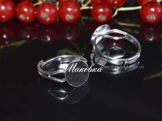 Кольцо № 27 сдвоенное с круглой пластиной 10х10 мм, под серебро Кольцо № 27 сдвоенное с круглой пластиной 10х10 мм, под серебро
