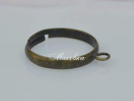 Каблучка з одним завитком, антикварна бронза № 31  Каблучка з одним завитком, антикварна бронза № 31 