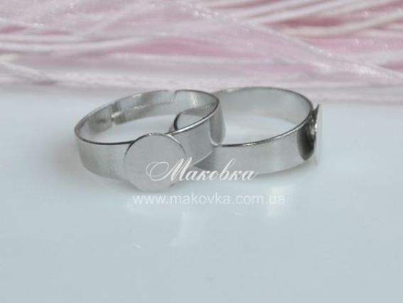 Кольцо № 35 с круглой пластиной 8 мм, платина Кольцо № 35 с круглой пластиной 8 мм, платина