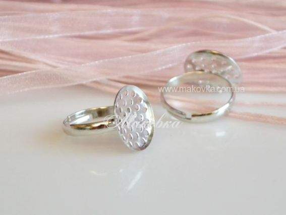 Кільце № 37 із ситовим 16x16 мм, під сріблом Кільце № 37 із ситовим 16x16 мм, під сріблом