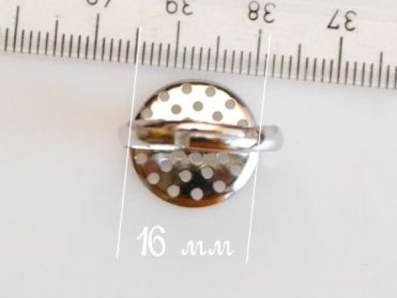 Заготівля кільця № 37 із ситом 16х16 мм, колір для срібла