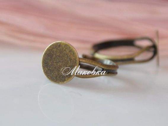 Кольцо № 40 с круглой пластиной 10 мм, античная бронза Кольцо № 40 с круглой пластиной 10 мм, античная бронза