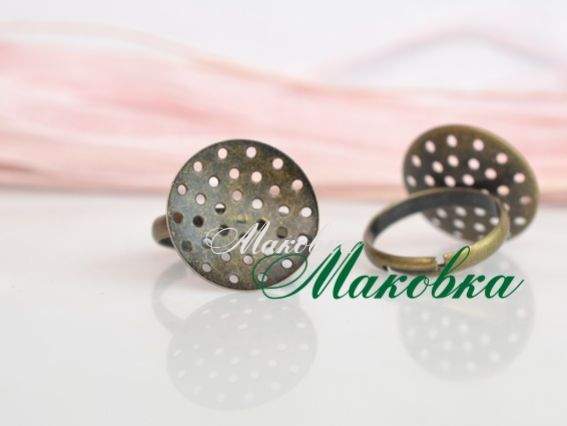 Кольцо № 41 с ситом 16х16 мм, античная бронза Кольцо № 41 с ситом 16х16 мм, античная бронза