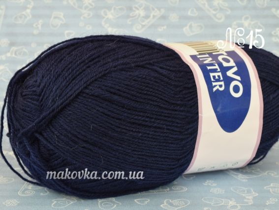 Winter BRAVO шкарпеткова пряжа 15 темно-синий