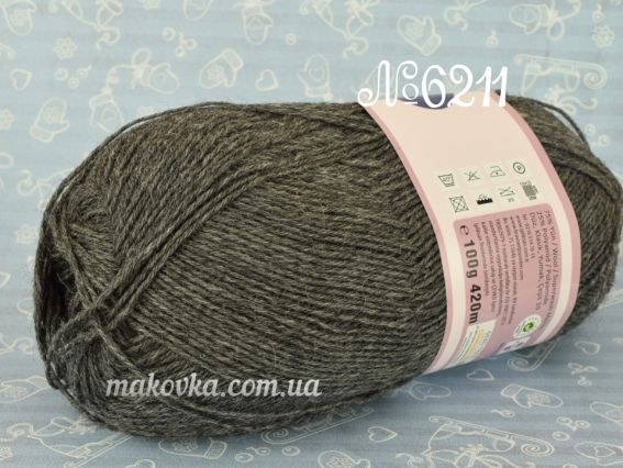 Winter BRAVO шкарпеткова пряжа 6211 темно-серый