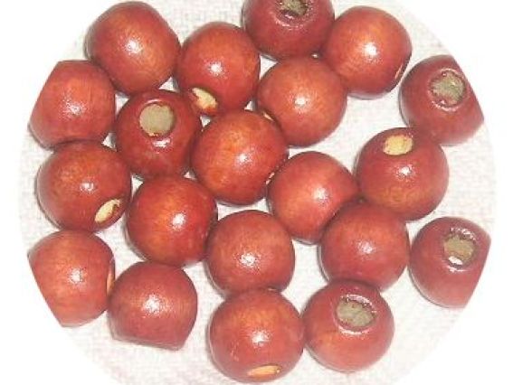 Бусины дерево однотон. вишня 1 см