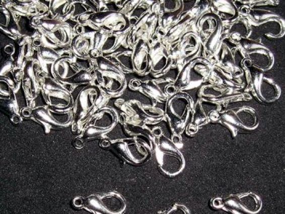 Застежка карабин 12х6,5 мм, цвет серебро 1 шт