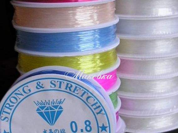 Леска эластичная 0,8 мм Белая, 1 шт Леска эластичная 0,8 мм Белая, 1 шт