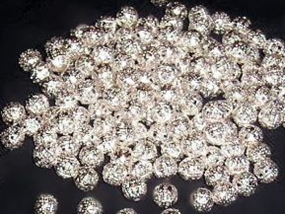 Бусины "Сфера" серебро