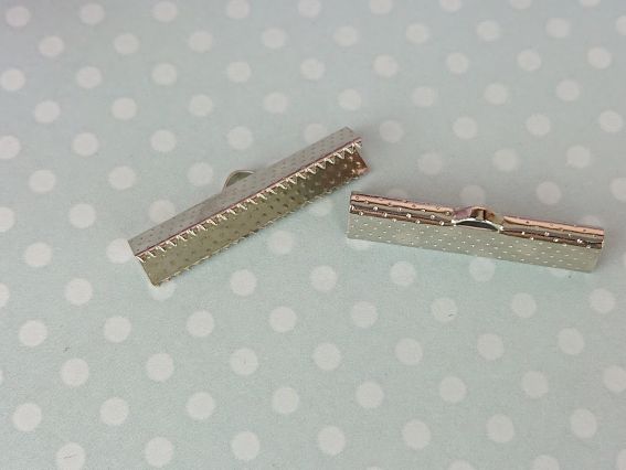 Зажим для ленты, 30 мм, платина, 2 шт