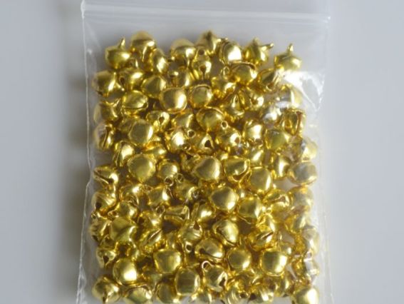 Бубенцы 8 мм, золотого цвета, 100 шт
