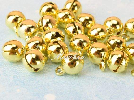 Дзвіночки 7,5х10,5 мм, золотого кольору, 30 шт Дзвіночки 7,5х10,5 мм, золотого кольору, 30 шт