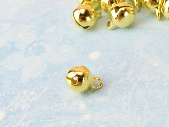 набір Дзвіночків розмір 7,5х10,5 мм, золотого кольору, 30 шт