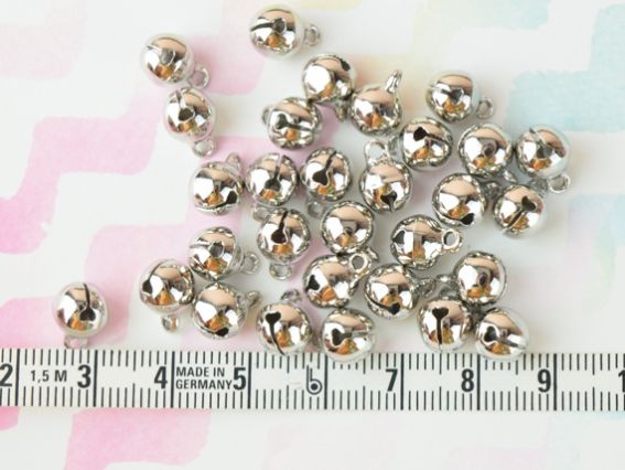 Набір Дзвіночків розмір 7,5х10,5 мм, платинового кольору, 30 шт