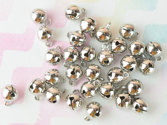 Набір Дзвіночків розмір 7,5х10,5 мм, платинового кольору, 30 шт