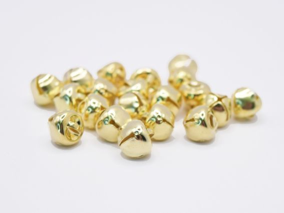 Бубенчики железные 10 мм, цвет светлое золото, 20шт/уп