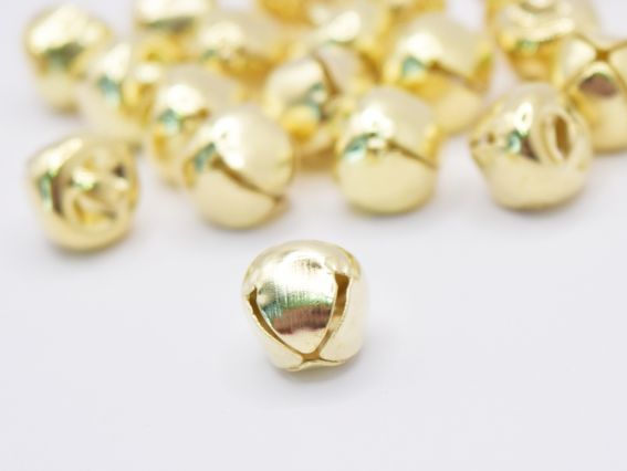 Бубенчики железные 10 мм, цвет светлое золото, 20шт/уп