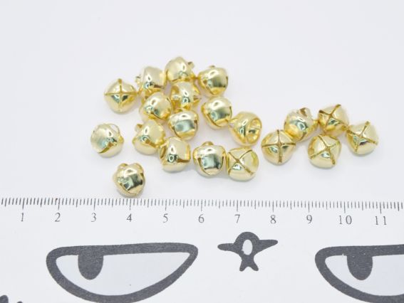 Бубенчики железные 10 мм, цвет светлое золото, 20шт/уп