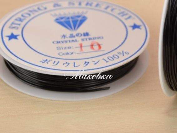 Леска эластичная (резиночка для браслетов и чокеров), 1 мм, черная