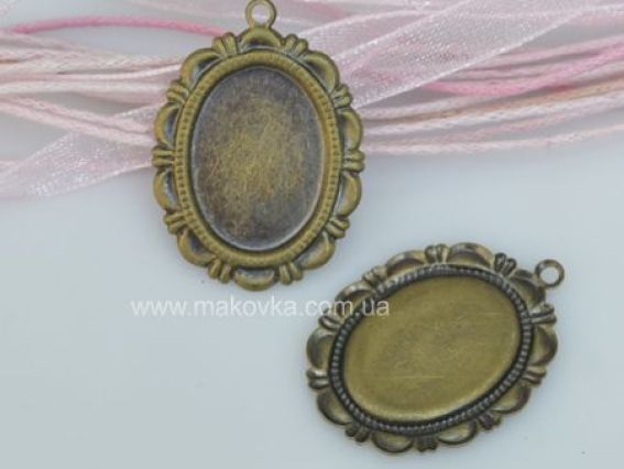 Основа под камею №5 (плоская), античная бронза Основа под камею №5 (плоская), античная бронза