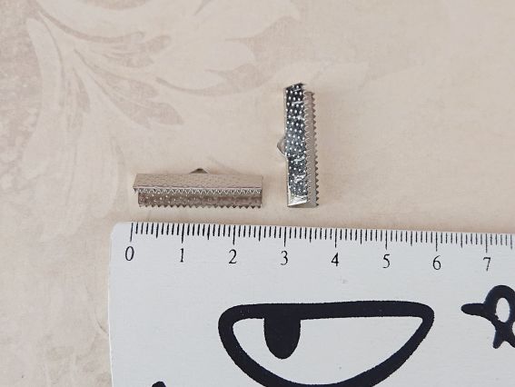 Зажим для украшений и браслетов, 25мм, цвет платина 2 шт