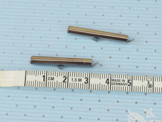 Затискач для бісерних прикрас та браслетів, 30мм, колір чорний 2 шт