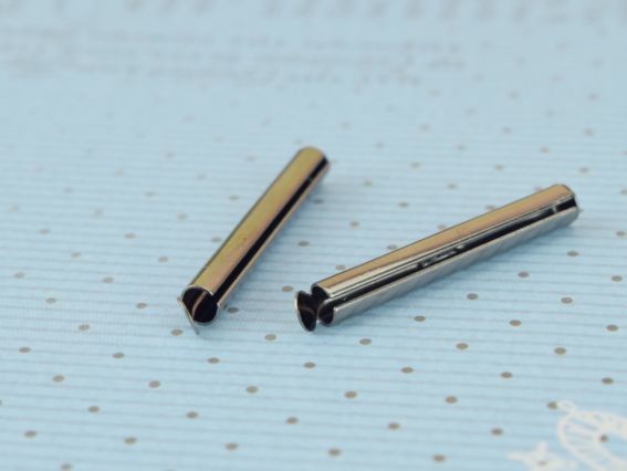 Затискач для бісерних прикрас та браслетів, 30мм, колір чорний 2 шт